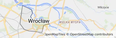 Mapa z zaznaczonym Stare Miastoem we Wrocławiu