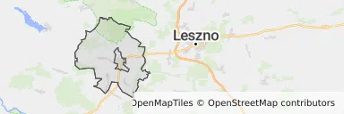 Mapa z zaznaczoną Wschowem