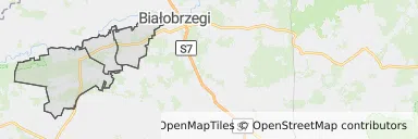 Mapa z zaznaczonymi Wyśmierzycami