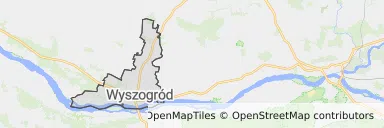Mapa z zaznaczonym Wyszogrodzem