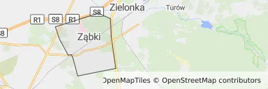 Mapa z zaznaczonym Ząbkami