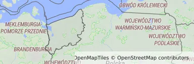 Mapa z zaznaczonym województwem zachodniopomorskim