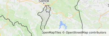 Mapa z zaznaczonym Zagórzem