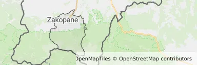Mapa z zaznaczonym Zakopanem