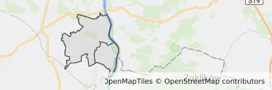 Mapa z zaznaczonym Zawichoścem