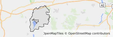 Mapa z zaznaczonym Zbąszyniu