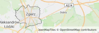 Mapa z zaznaczonym Zgierzem