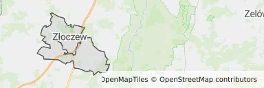 Mapa z zaznaczonym Złoczewem