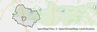 Mapa z zaznaczonym Żmigrodzem