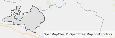 Mapa z zaznaczonym Żychlinem